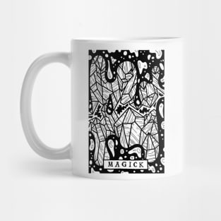 Magick Crystals - Tarot Style Black and White Illustration Mug